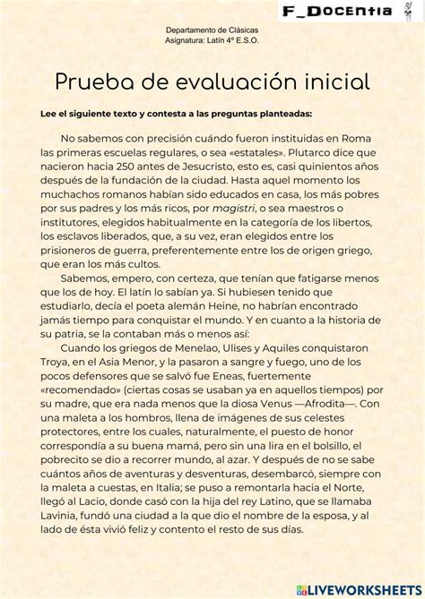 1392168 Evaluación Inicial Latín 4º Eso J F Fraile