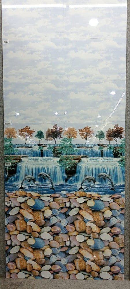 Multicolor Wall Glossy Bathroom Tiles Size X Thickness Mm