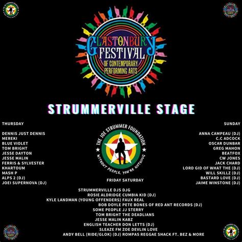 Strummerville Unveils Its Line Up Poster For Glastonbury