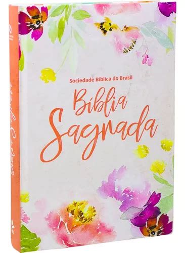 B Blia Sagrada Letra Grande Capa Ilustrada Floral Nova Almeida