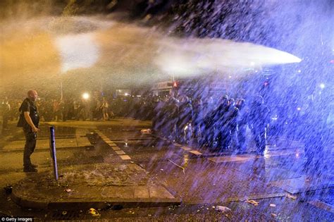 German Police Fire Water Cannon At G20 Hamburg Protesters Daily Mail