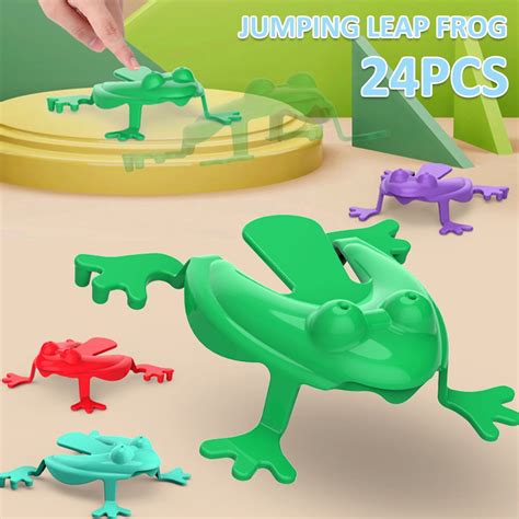 Mamamax 24pcs Jumping Leap Frog Toy With Bucket Assorted Colors Cool