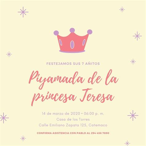 Plantillas De Invitaciones Para Pijamadas Gratis Canva