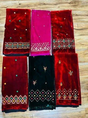 Velvet Embroidery Fabric For Clothing At Rs Meter In Ahmedabad