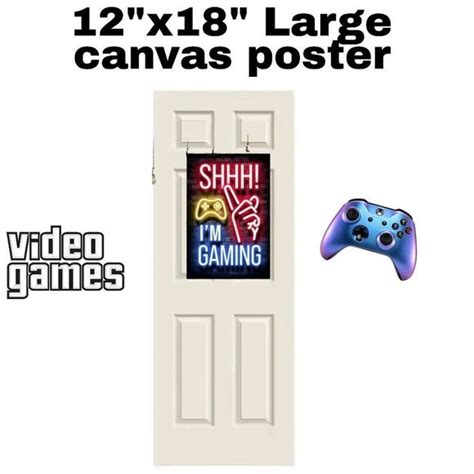 Bella Canvas Other Shhh Im Gaming Large Canvas Poster Aprox 2 X 18