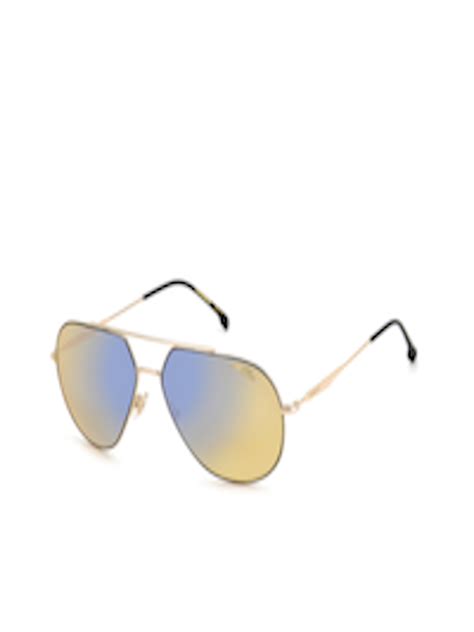 Buy Carrera Men Blue Lens And Gold Toned Aviator Sunglasses With Uv Protected Lens 2049432m261z0