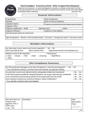 Fillable Online Swppp Inspection Form Swppp Inspection Form Fax Email