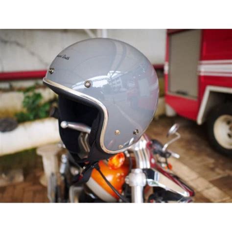 Jual Helm Retro Half Face Cfl Howard Smith Dark Grey Original Shopee