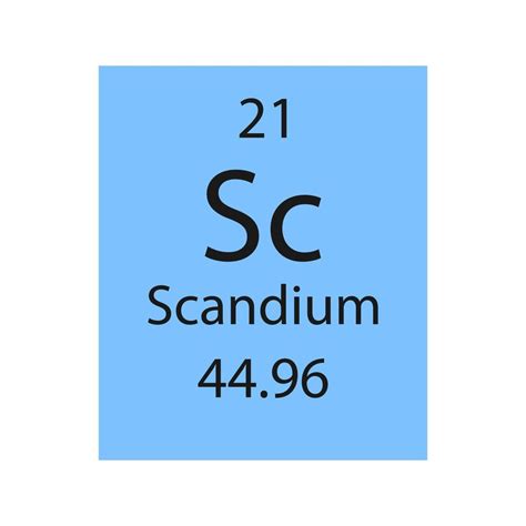 Scandium Symbol Chemical Element Of The Periodic Table Vector