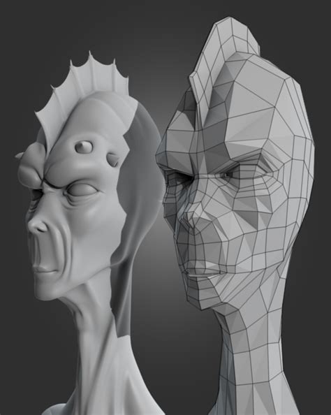 Re Topologize A Game Ready Alien Head In Blender Blendernation