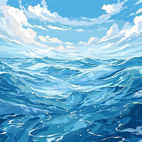 Premium Vector Calm Sea Or Ocean Surface With Small Waves And Blue