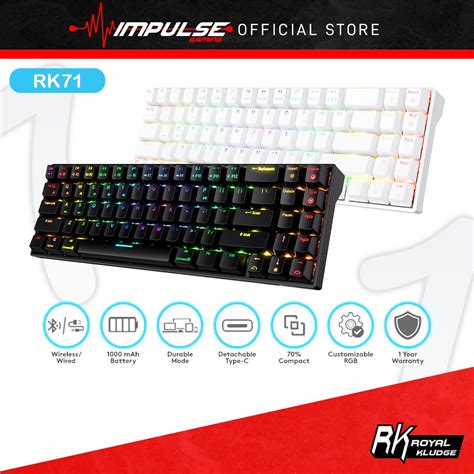 Royal Kludge Rk Rgb Mechanical Gaming Keyboard Hot Swap Wired Wireless Bluetooth