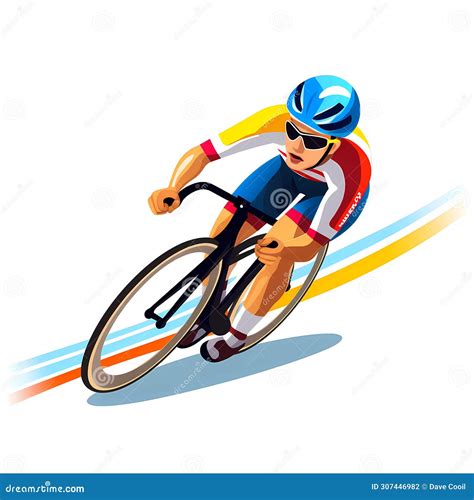 Cycling Track Olympic Games Cartoon Clip Art Stock Illustration