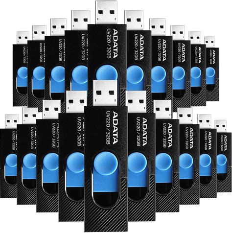 PSA Kit de 20 Piezas Memoria USB ADATA UV220 32 GB Retráctil Y