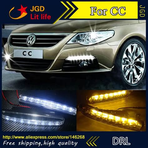 Free Shipping 12V 6000k LED DRL Daytime Running Light For VW CC Fog