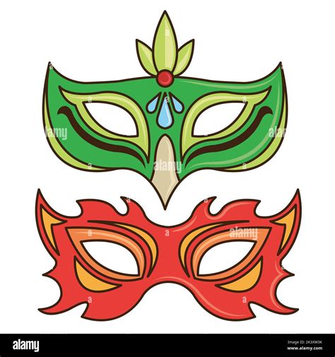 Vector Set Of Masquerade Ball Masks Illustration Isolated On White