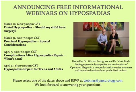 New Educational Webinars About Hypospadias Hypospadias Specialty Center