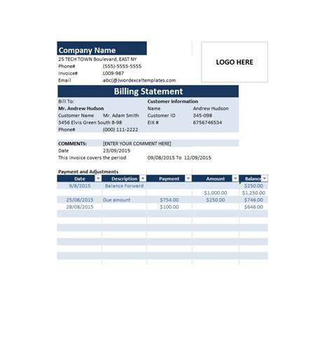 40 Billing Statement Templates Medical Legal Itemized More