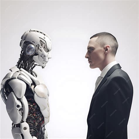 Premium Photo Ai Versus Human Wearing Corporate Attire