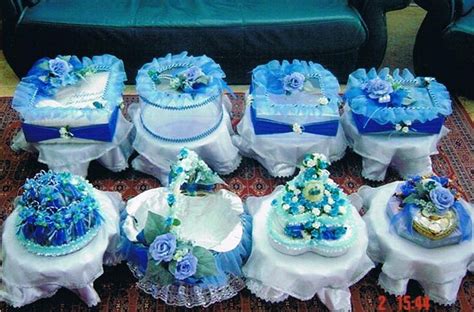 Gubahan Hantaran Hantaran Tema Biru