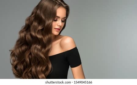 Beauty Brunette Girl Long Shiny Wavy Stock Photo Shutterstock