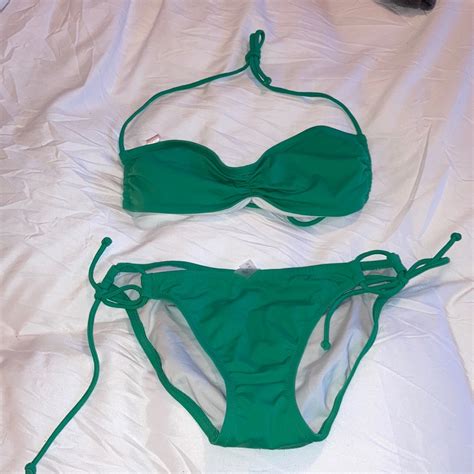 Victorias Secret Green String Bikini Gem