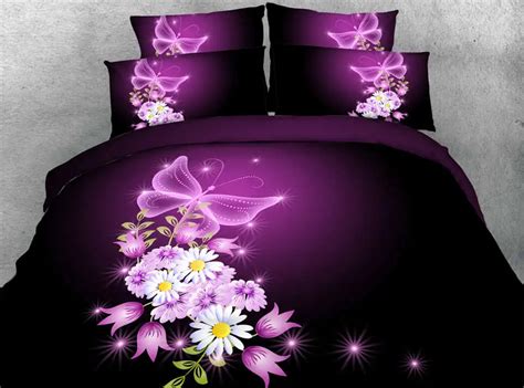 3d Butterfly Galaxy Flower Bedding Sets Comforter Duvet Cover Bed Linens Twin Full Queen King