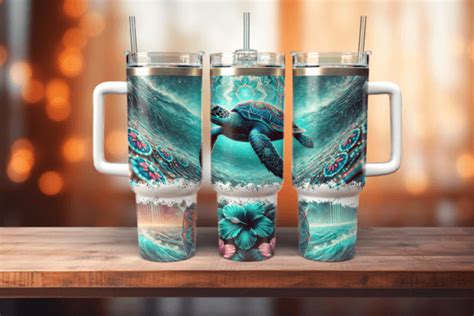 Sea Turtle Beach Ocean Oz Tumbler Wrap Graphic By Tinybig Studio