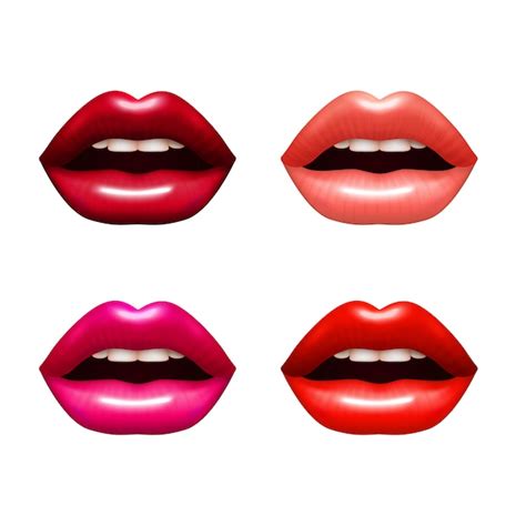 Premium Vector Realistic Vector Pink Woman Lips