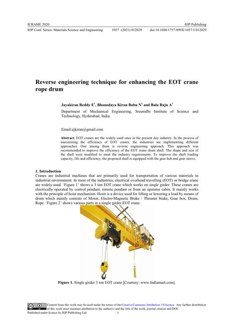 Pdf Reverse Engineering Technique For Enhancing The Eot Crane Rope Drum