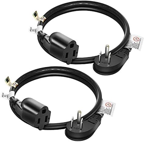 FIRMERST 1875W Flat Plug Extension Cord 1 Foot 15A 14 AWG Black