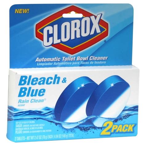 Clorox Automatic Toilet Bowl Cleaner Bleach And Blue Tablets Rain Clean 2ct