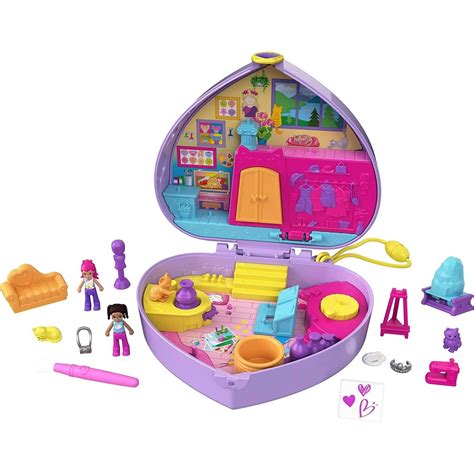 Mattel Polly Pocket Starring Shani Art Studio Compact Micro And Friend