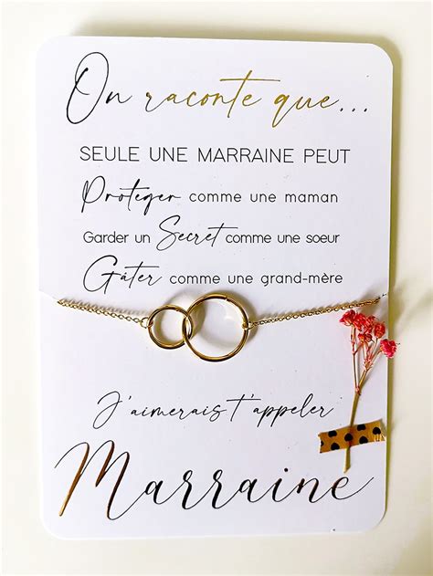 Carte Demande Marraine Avec Dorure Bijou En Acier Inoxydable Etsy France