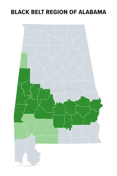 Black Belt Region Of Alabama Political Map Stock Illustration
