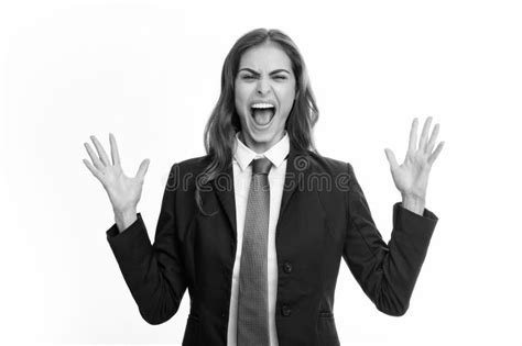 Screaming Hate Rage Woman Face Emotional Angry Woman Screaming On