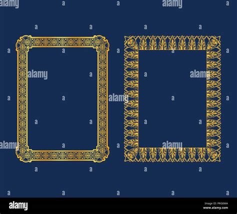 Set Of Luxury Decorative Vintage Frames And Borders Set Gold Photo