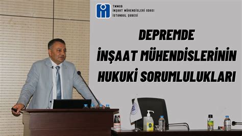 Depremde İnşaat Mühendislerinin Hukuki Sorumlulukları Dr Levent