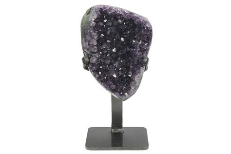 Dark Purple Amethyst Geode Section On Metal Stand For