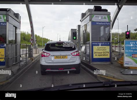 Approaching M6 Toll Road Booth Motorway England Uk Stock Photo Alamy