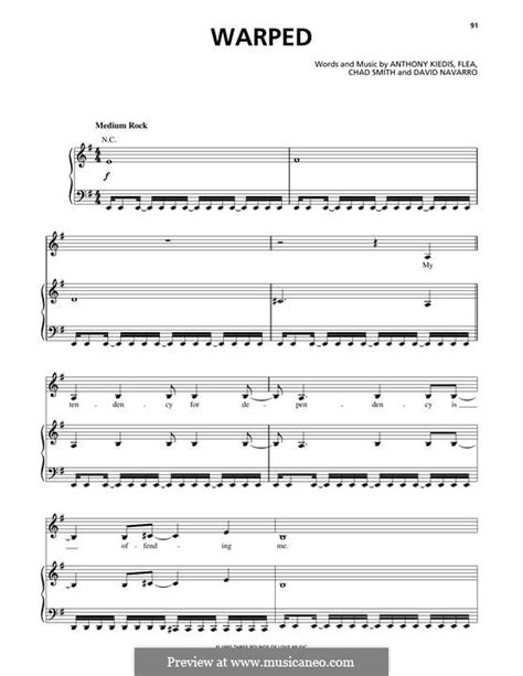 Warped Red Hot Chili Peppers By Flea A Kiedis C Smith D Navarro On Musicaneo