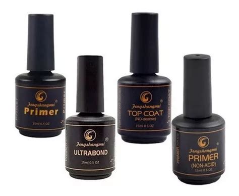 Kit 4 Pretinho Poder Fengshangmei Top Coat Primer Ultrabond MercadoLivre