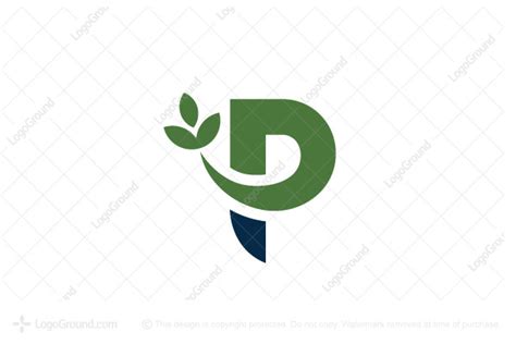 Letter P Leaf Logo