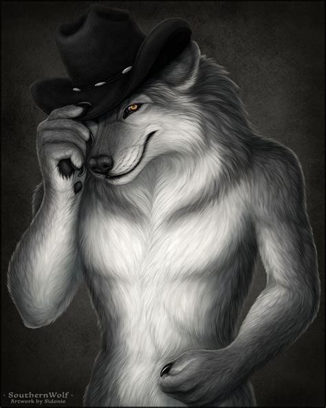 A Drawing Of A Wolf Wearing A Hat And Holding His Hands Up To His Face