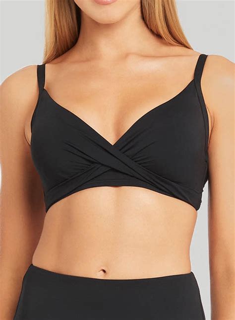 Sea Level Eco Essentials Twist Front Dd E Cup Bikini Top Black Debras