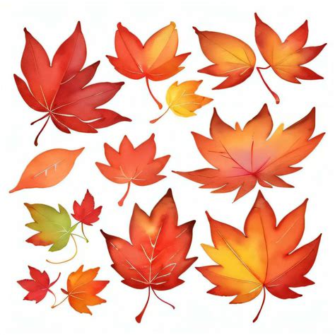 Watercolor Fall Leaves Clipart 29999394 Stock Photo at Vecteezy