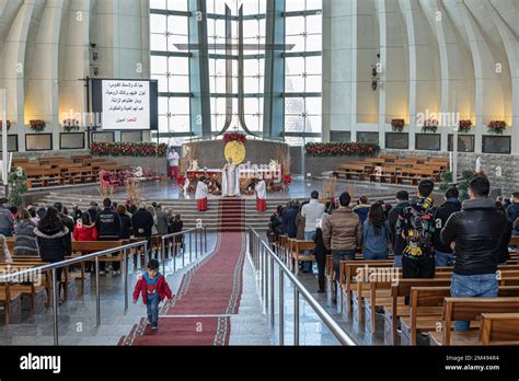 Interior Of The Maronite Cathedral Lady Of Lebanon Harissa Lebanon