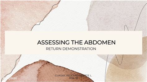 Assessing The Abdomen Return Demonstration YouTube