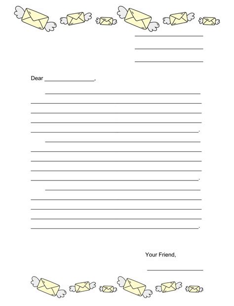 Printable Friendly Letter Template For Elementary Students - Infoupdate.org