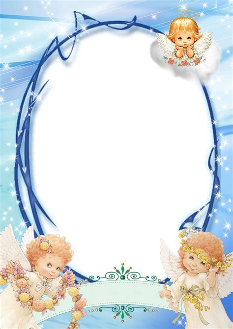 Transparent Blue Png Frame With Angels Gallery Yopriceville High